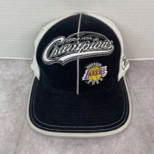 Los Angeles Lakers NBA Champions Hat Fitted Cap L/XL Official Reebok 2002 Finals